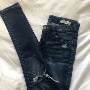 BLANKNYC Dark Blue Distressed Skinny Jean